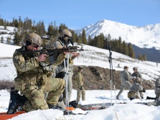 10th SFGA Winter Warfare Shooting, Cold Weather training at Taylor Park, Colorado. Photo by SGT Timothy Clegg, March 4, 2016.