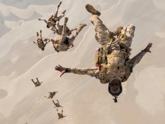 Special Operations High Altitude Low Opening (HALO) Parachutists Over the Middle East (DoD photo 2017)