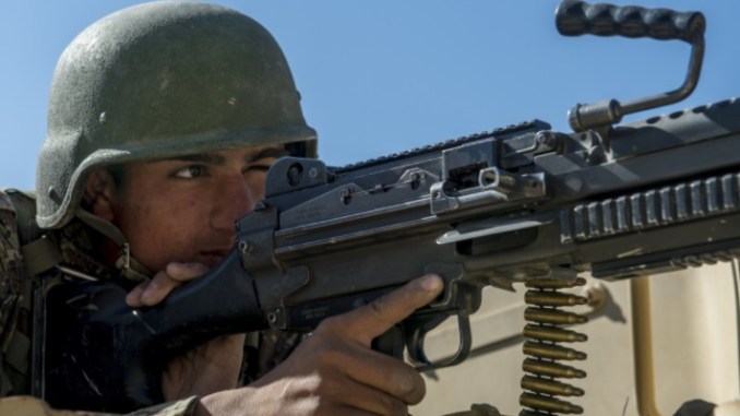 Afghan Commando Trainee during training at the Commando Qualification Course. Photo by Senior Airman Sean Carnes, NATO Special Operations Component Command - Afghanistan (NSOCC-A) on November 7, 2017 at Camp Commando.