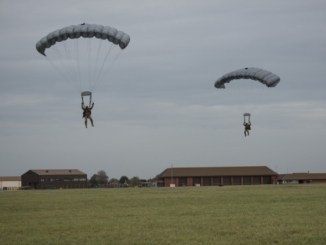 Members of the 321st Special Tactics Squadron (STS) perform a free fall parachute jump from an MC-130J Commando II. (Photo by Staff Sgt Philip Steiner, USAF).