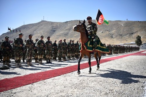 Afghan Horseman Camp Morehead - Afghan Commando rides a captured ISIS-K horse during Commando class graduation in Mar 2018