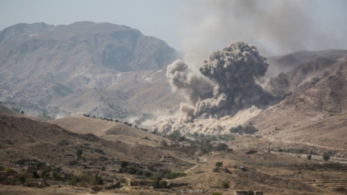 ISIS-K defensive fighting positions are targeting in Momand Valley, Achin district, Nangarhar province, Afghanistan on October 19, 2017. (Photo by CPL Matthew DeVirgilio, NATO Special Operations Component Command - Afghanistan)