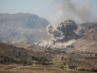 ISIS-K defensive fighting positions are targeting in Momand Valley, Achin district, Nangarhar province, Afghanistan on October 19, 2017. (Photo by CPL Matthew DeVirgilio, NATO Special Operations Component Command - Afghanistan)