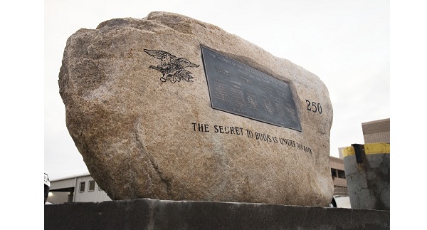 BUD/S Rock - gift from class 250 at NSWC. Navy photo by Mass Communication Specialist 3rd Class Devin Monroe, Jan 17, 2019, NSWC.