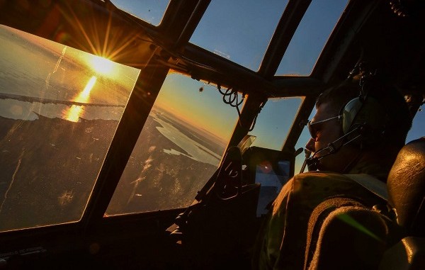 A C-130 from the 1st Special Operations Wing at Eglin AFB participates in Exercise Frigid Archer in 2016.