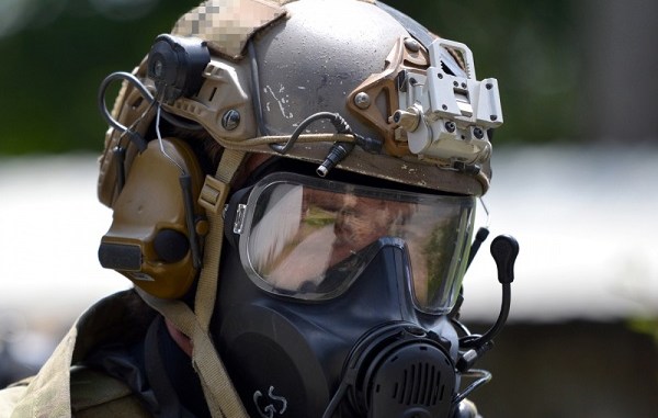 Special Forces soldier participates in Chemical, Biological, Radiological, Nuclear (CBRN) training exercise near Stuttgart, Germany. Photo by Specialist Jason Johnson, U.S. Army, July 18, 2018.