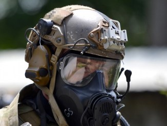 Special Forces soldier participates in Chemical, Biological, Radiological, Nuclear (CBRN) training exercise near Stuttgart, Germany. Photo by Specialist Jason Johnson, U.S. Army, July 18, 2018.