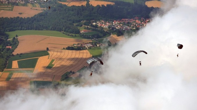 SOF operators assigned to Special Operations Command Europe (SOCEUR) conduct parachute training in Europe. (SOCEUR photo 16 October 2017).