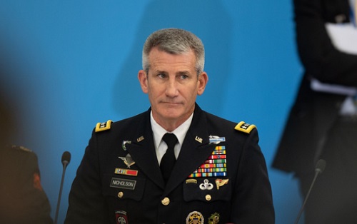 Nicholson attending a gathering of NATO at Brussells Summit on July 12, 2018. Photo by Tech. Sgt. Cody H. Ramirez, USAF.