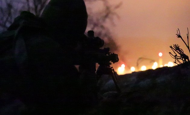 Sniper from Lithuanian National Defence Volunteer Forces (KASP) trains with U.S. SOF at JMRC (Hohenfels) during Allied Spirit VIII in January 2018. (SOCEUR photo).