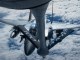 KC-135 refuels F-15E over Eastern Europe