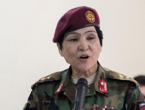 Women of the SMW - Lt Col Cobra Tahna of the Afghan National Army addresses women of the Special Mission Wing (SMW). (photo Sun Vega, NSOCC-A, March 12, 2018).