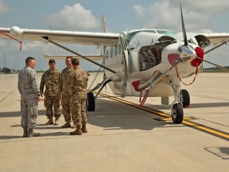 LTG Webb, Cdr AFSOC, Visits Duke Field for briefings on Combat Aviation Advisors, Non-Standard Aviation assets, and SOF intiatives. (Photo by USAF TSgt Kenneth McCann, 26 July 2017).