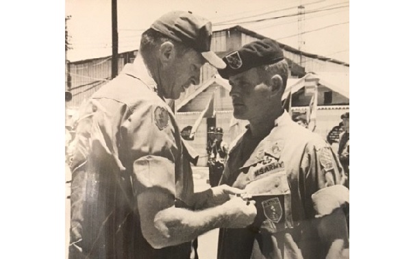 Lyle Dean Drake receiving the Silver Star in Vietnam while assigned to the 5th Special Forces Group.