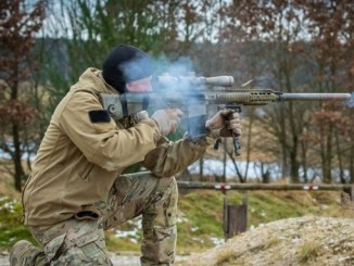 SOF operator fires M110 Semi-Automatic Sniper system in Grafenwoher, Germany.