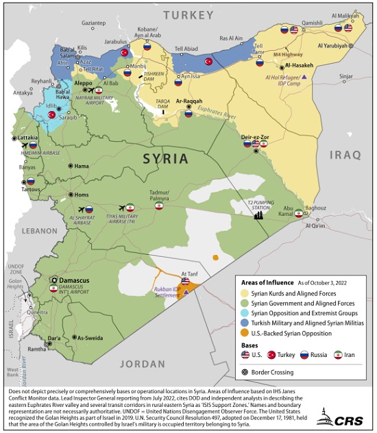 Map of Syrian Conflict CRS Nov 2022