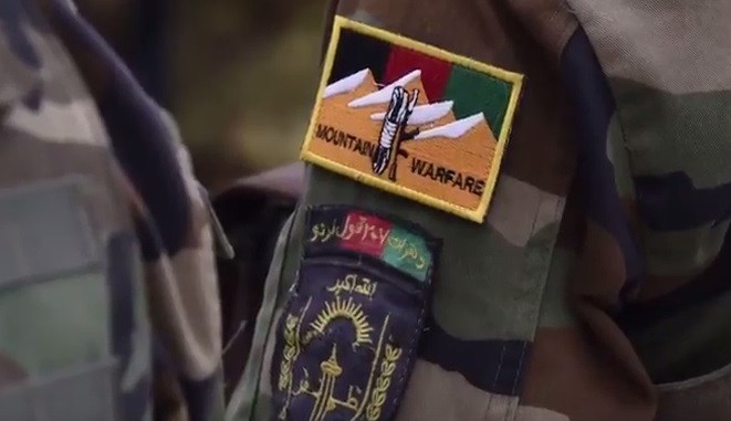 Shoulder patch of the Afghan National Army Mountain Warfare Training Center in Herat, Afghanistan.