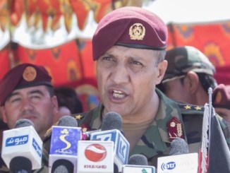 Col Khanullah Shuja, Commander of the National Mission Brigade, delivers remarks during the NMB activation ceremony. (photo by Sun L. Vega, RS HQs, August 3, 2017).