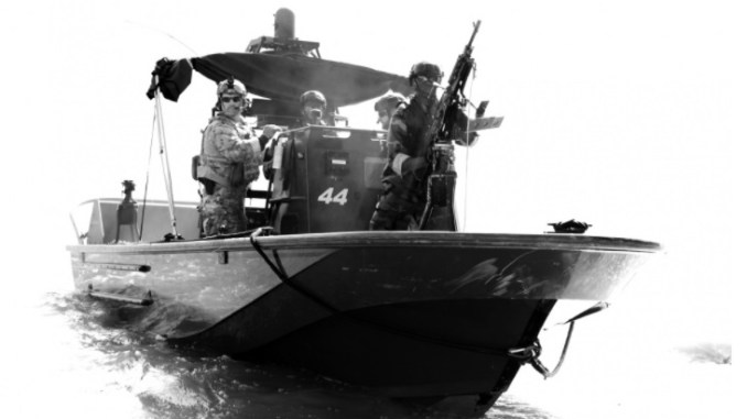 African students conduct riverine boat training at NAVSCIATTS. (Photo by Michael Bottoms, USSOCOM, November 16, 2017).