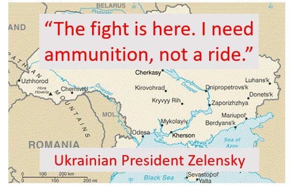 I need ammunition, not a ride. Zelensky