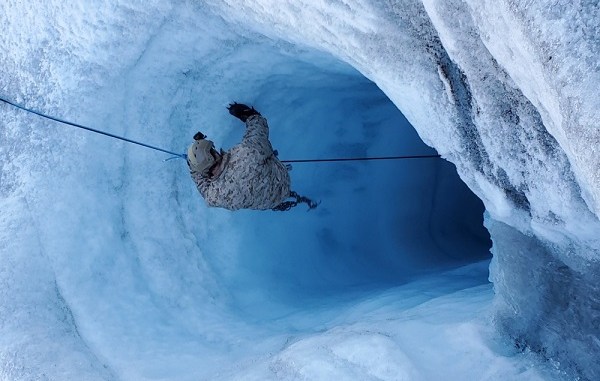 NSW Sailor Rappels into Glacier Shaft