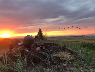 Paratroopers Descending in Bulgaria. The 173rd Airborne Brigade trained with allies and partners during Operation Swift Response. (Photo by 173rd Airborne Brigade, July 18, 2017).