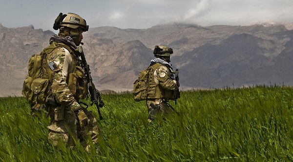 SF patrol Afghan field