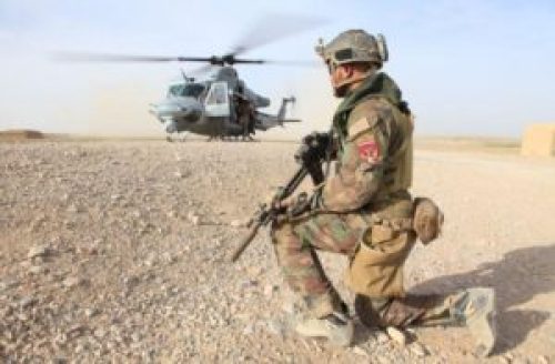 Task Force South West - MARSOC Marine from Special Operations Task Force West provides security at LZ in Nahr-e-Saraj district, Helmand province. (Photo by Cpl. Kyle McNally, 28 Mar 2012).