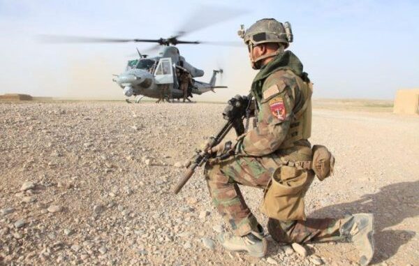 Task Force South West - MARSOC Marine from Special Operations Task Force West provides security at LZ in Nahr-e-Saraj district, Helmand province. (Photo by Cpl. Kyle McNally, 28 Mar 2012).