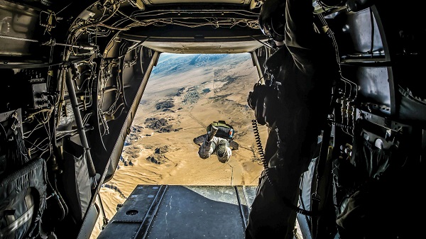 HALO Jump SOCSOUTH. USMC photo by PFC William Chockey, Jan 31, 2018.