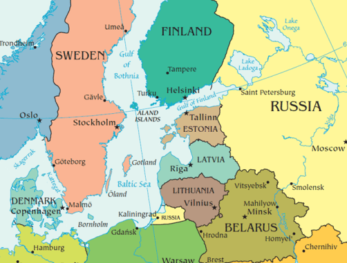 Map of Baltic States