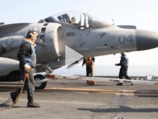 Harrier Jet on Flight Deck (Photo Defense Media - Navy, Mar 15, 2016)