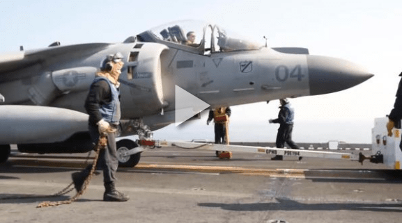 Harrier Jet on Flight Deck (Photo Defense Media - Navy, Mar 15, 2016)