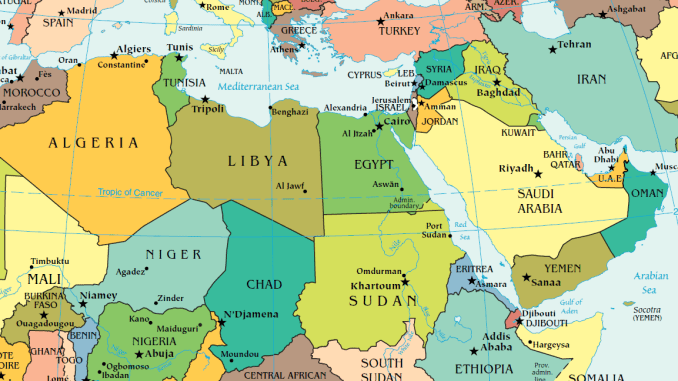 Map Middle East North Africa