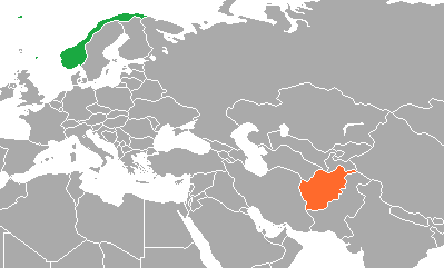 Map of Norway and Afghanistan