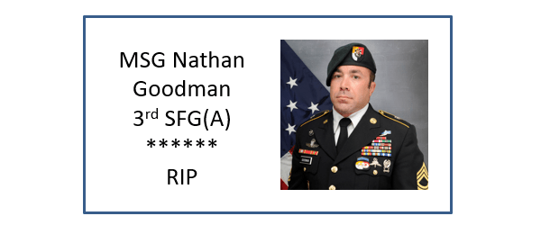 MSG Nathan Goodman - 3rd Special Forces Group - RIP