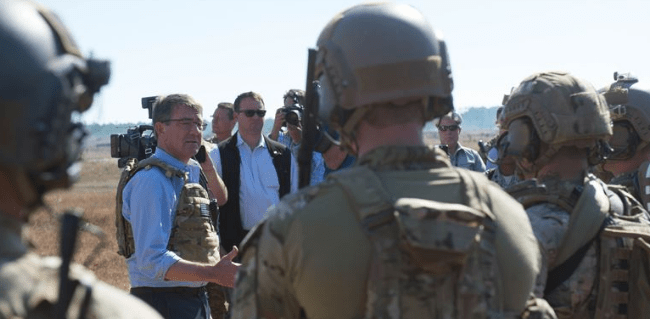 Secretary of Defense Ash Carter visits Air Force Special Operations Command at Hurlburt Field, FL (photo by SGT Amber Smith, DoD, Nov 17, 2016)