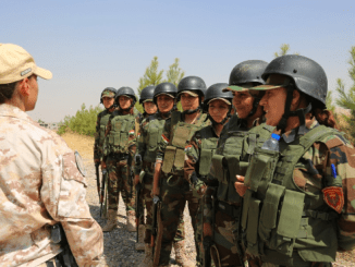 An Italian trainer conducts training for female Zeravani soldiers in Bnaslawa, Iraq. Photo by SGT Kalie Jones, CJTF-OIR, Aug 8, 2016.