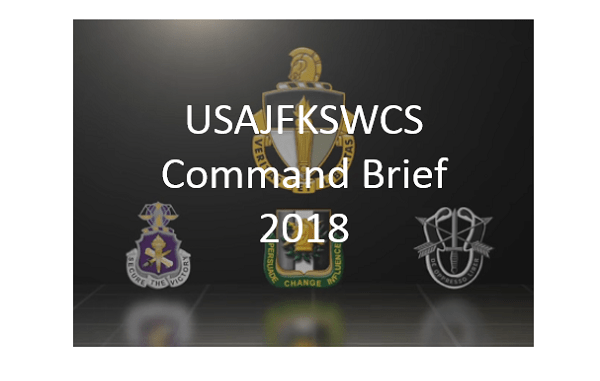 USAJFKSWCS Command Brief 2018